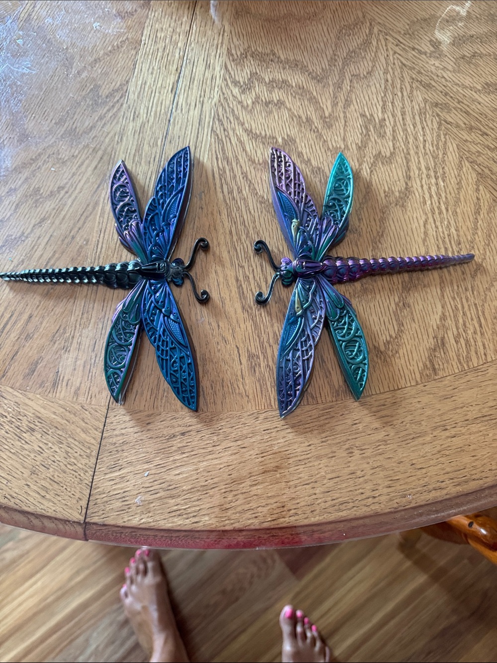Iridescent Dragonfly Wall Decor - Blue Green - Set of 2